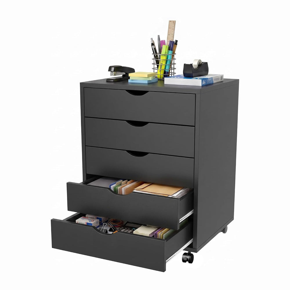 5 Drawer Mobile File Cabinet, Under Desk Storage Cabinet with Wheels