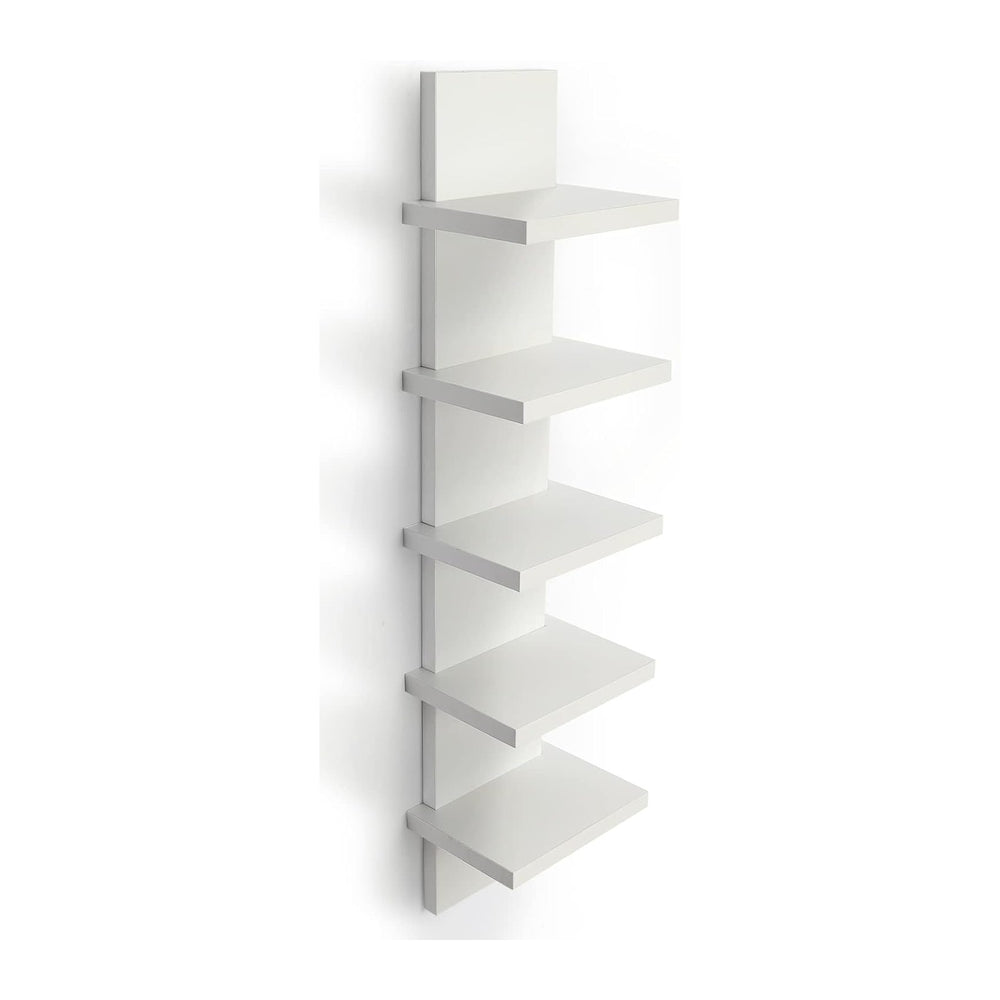5 Tier Wall Shelves White, Vertical Column Shelf Floating Storage Home Decor ...