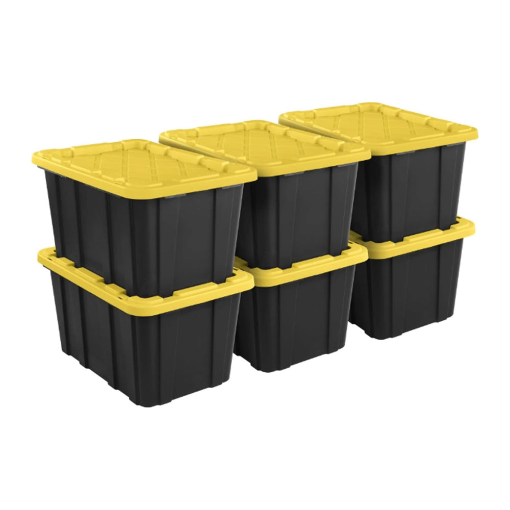 6 Pack 27 Gallon Storage Bins with Lids, Heavy Duty Plastic Storage Boxes