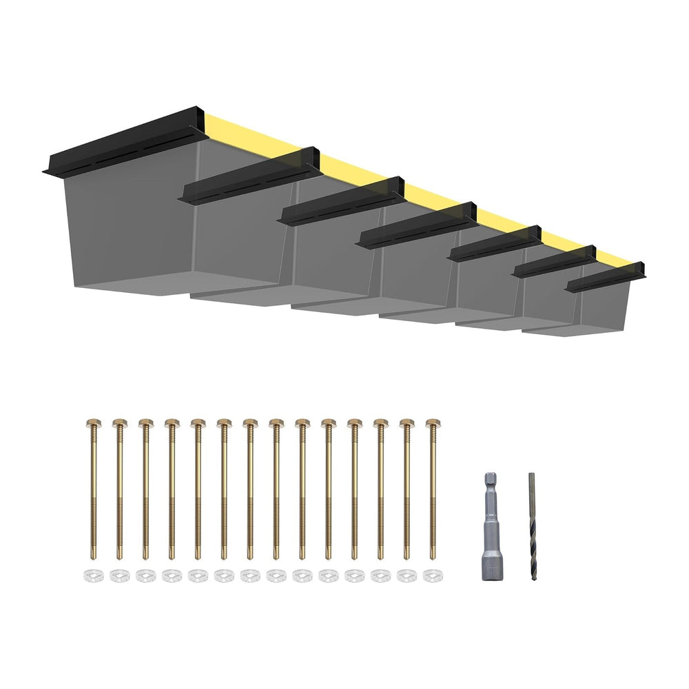 7 Pack Overhead Garage Storage Rack, Heavy Duty Ceiling Storage Rack for 6 Bi...