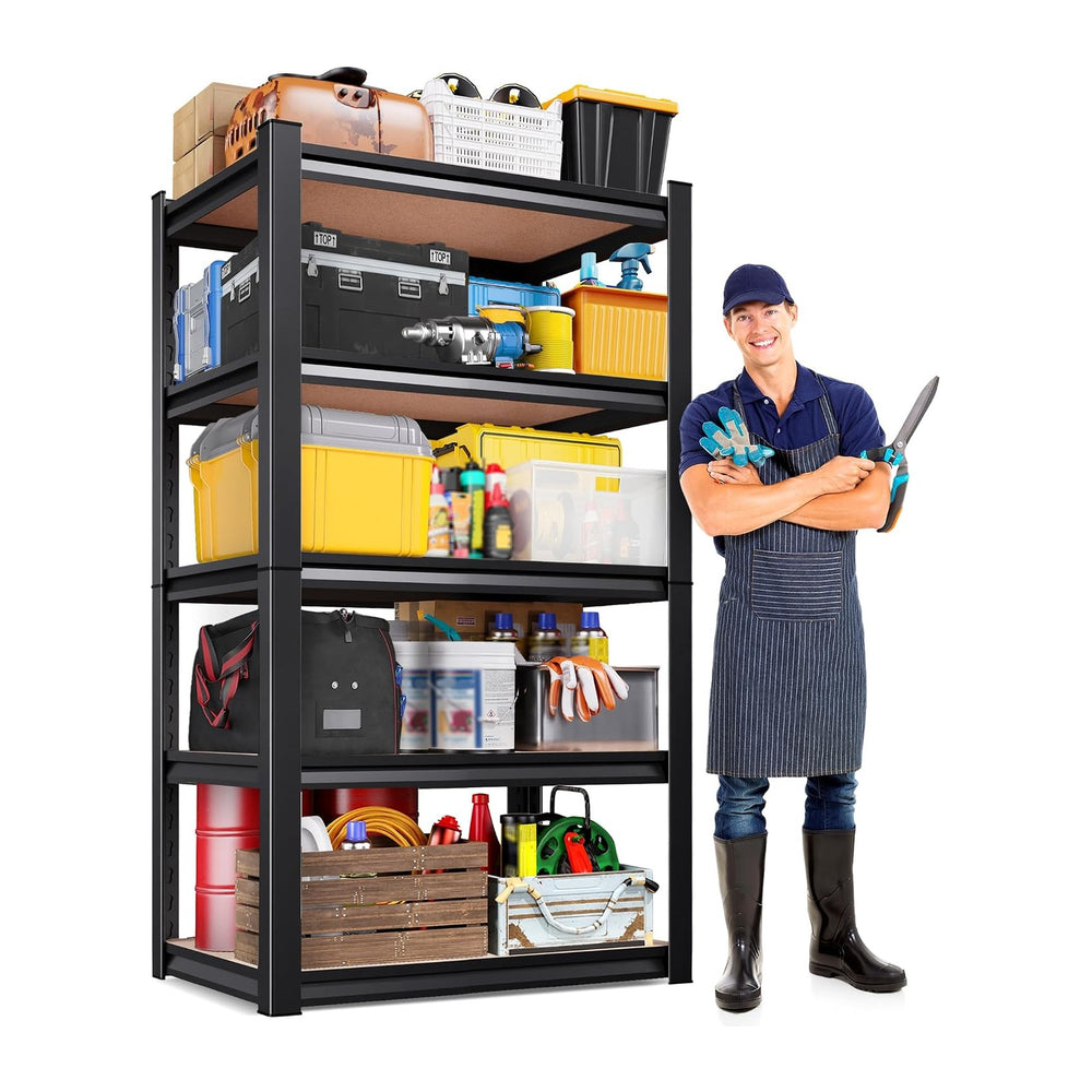 71"H x 28"W x 12"D Garage Shelving Unit, 5-Tier Heavy Duty Met...