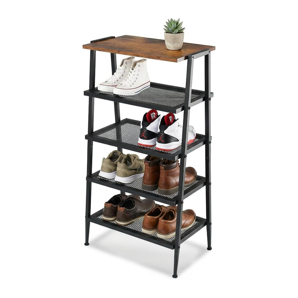 A-Shaped Shoe Rack, 5-Tier, Holds 10 Pairs, Tall Storage