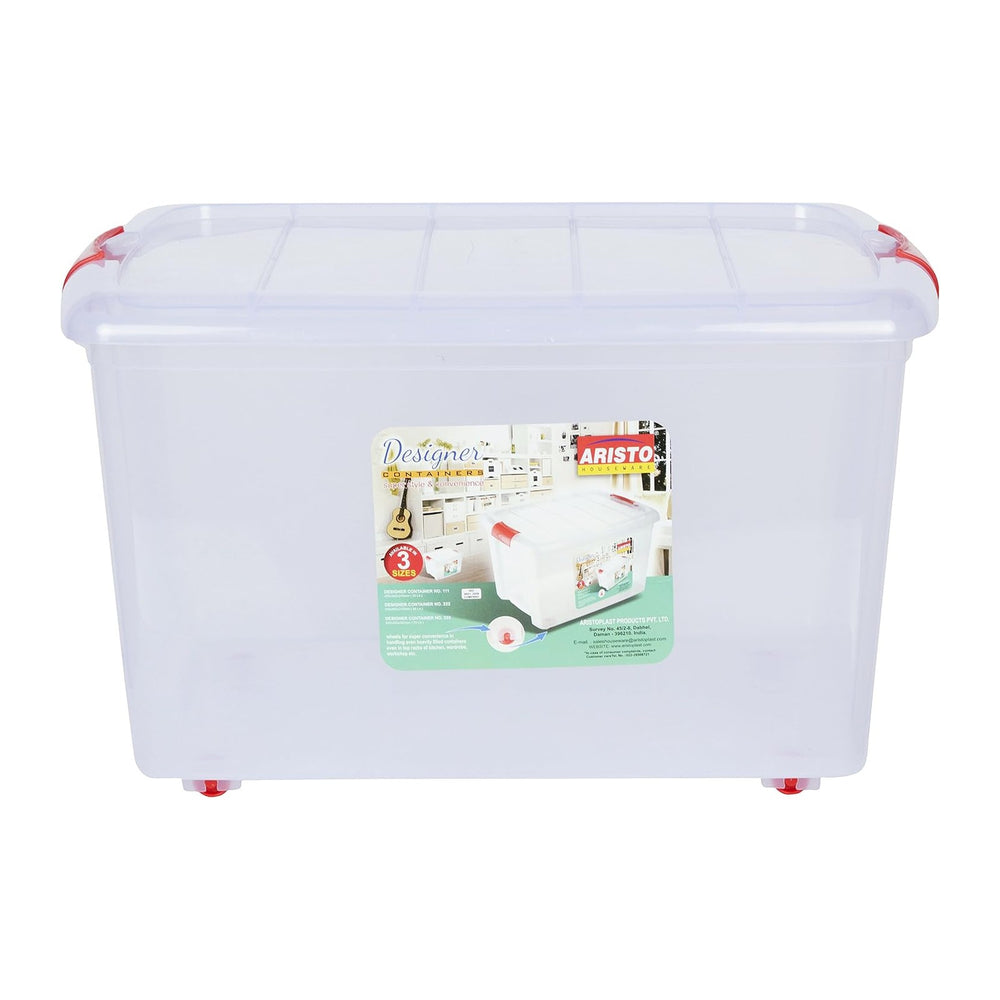 AIR O MATIC ARISTO Multipurpose Plastic Storage Container Box with Wheels 45 ...