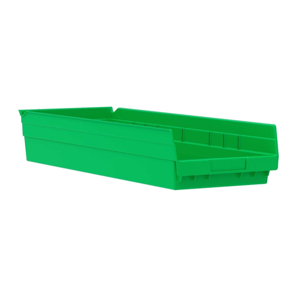 Akro-Mils 30184 Heavy Duty Plastic Shelf Bins, 24"x 8"x 4", Gr...