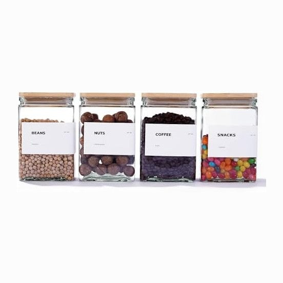 APT 1101 Glass Storage Jars with Bamboo Lid, glass canisters with airtight li...
