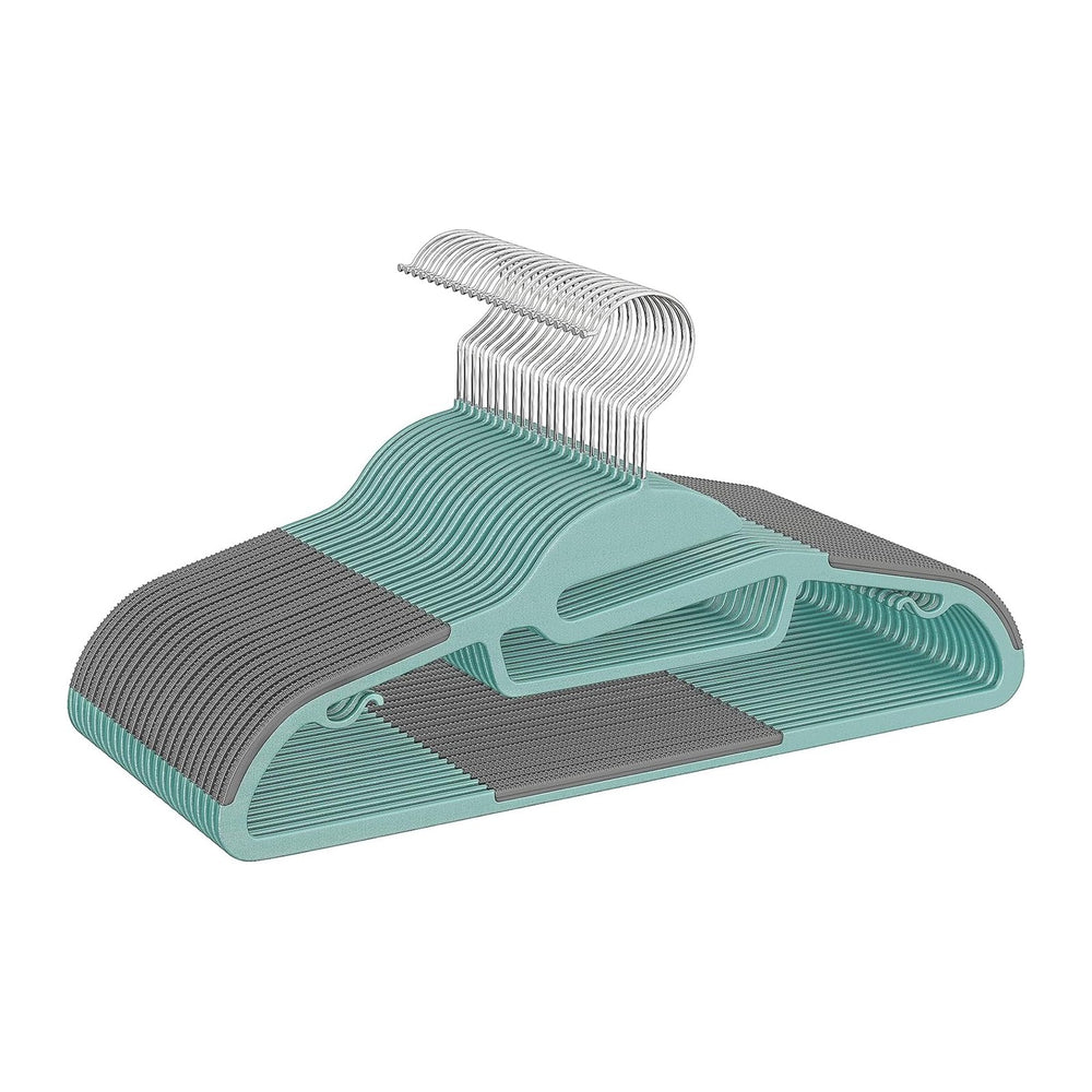 BAGAIL Plastic Hangers 50 Pack with Non-Slip Design,0.2 Inches Thick, 360°Swi...