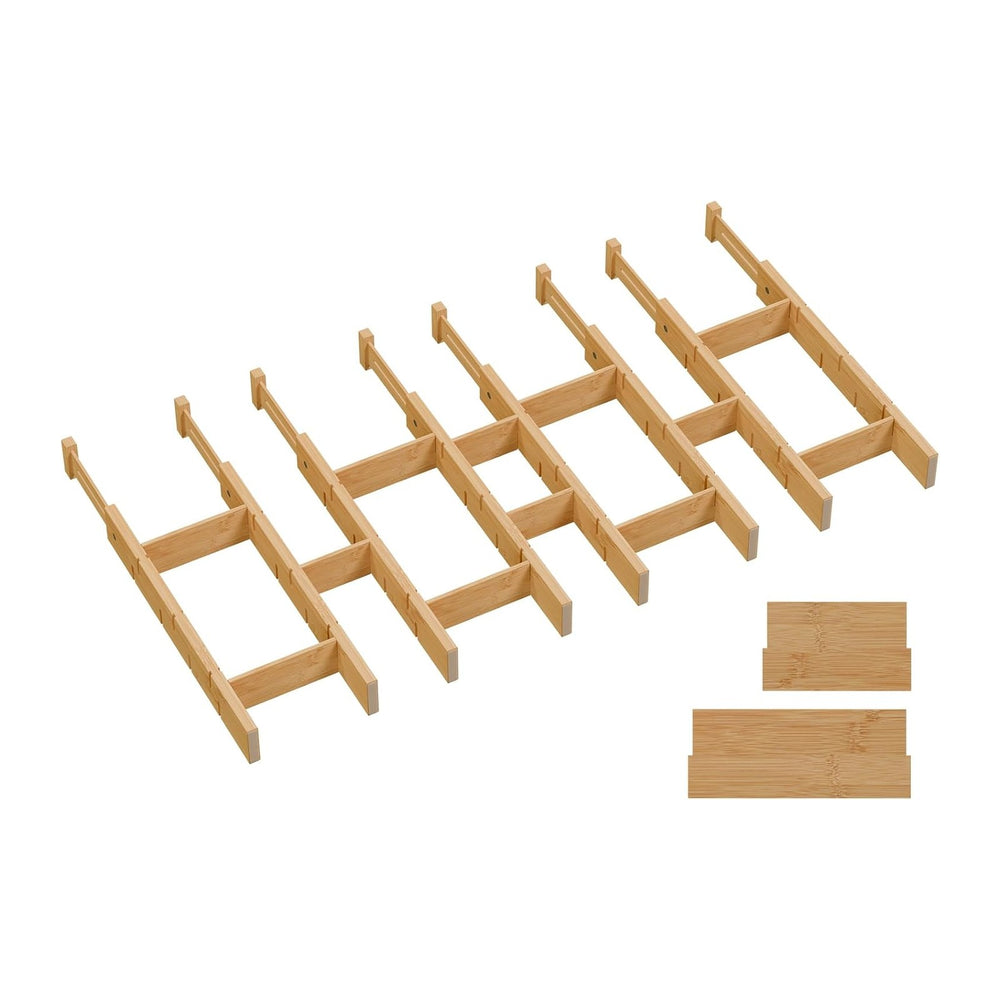 Bamboo Drawer Dividers, Expandable Kitchen Drawer Organizer