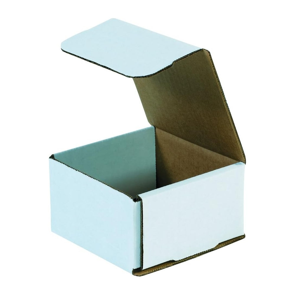 BOX USA White Corrugated Cardboard Mailing Boxes, 4 3/8" x 4 3/8" x...