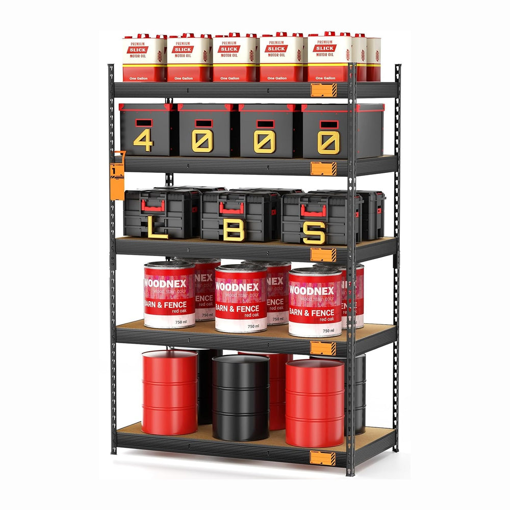 CAMMOO 4000LBS 5 Tier Metal Garage Shelving Unit, 72" H x 48" W x 2...