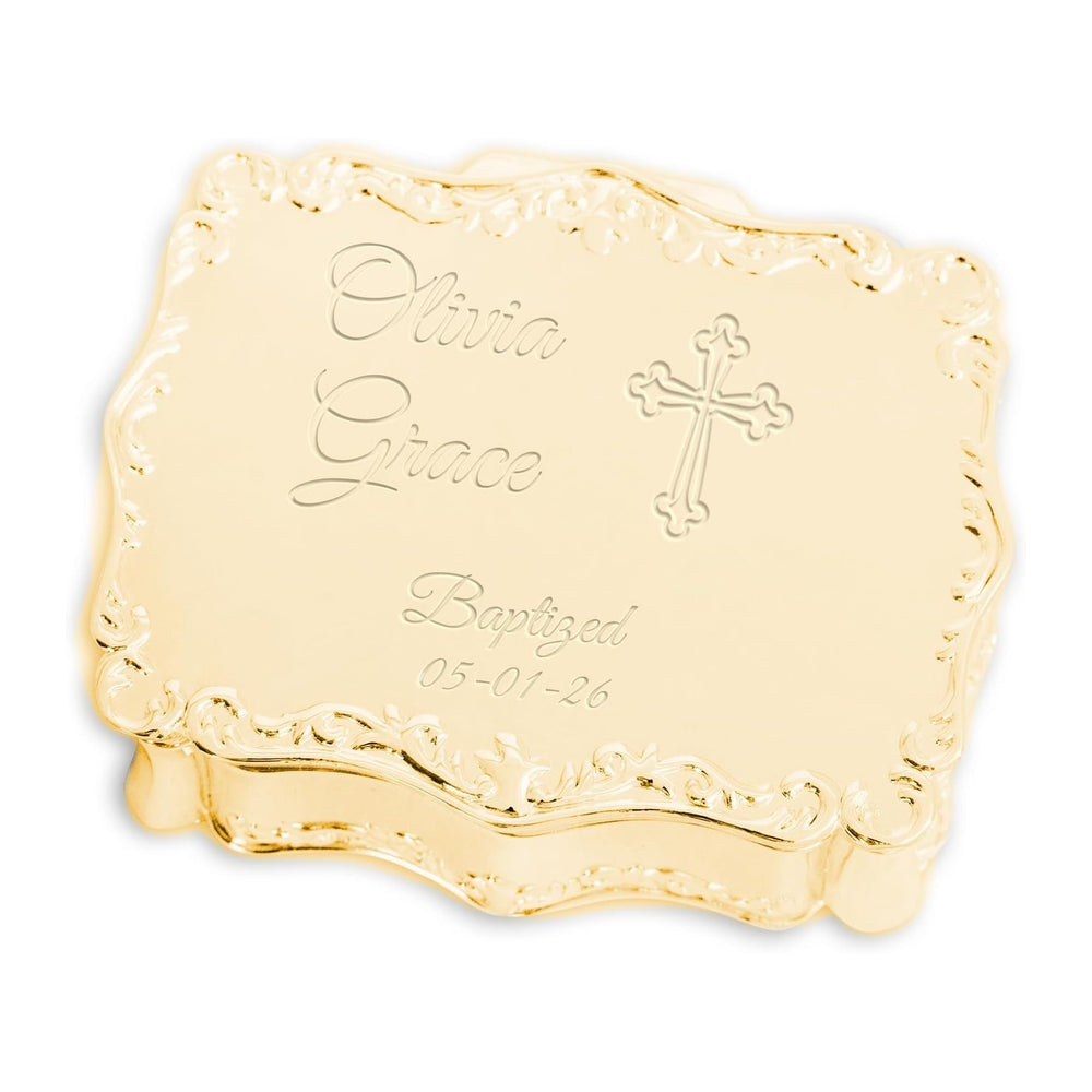 Cherished Moments Personalized Baptism Rectangle Jewelry Box