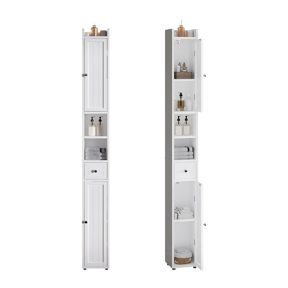 ChooChoo Narrow Bathroom Storage Cabinet with Adjustable Shelves and Drawer