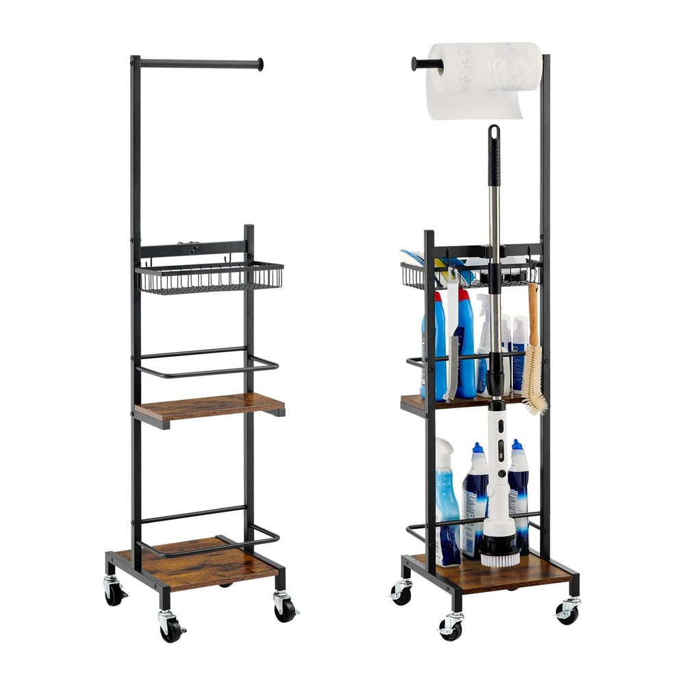 Cleaning Supplies Organizer, Narrow Cleaning Cart for Steam Mop