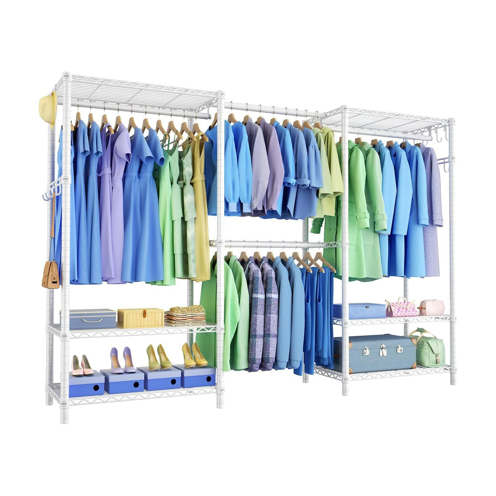 Clothing Rack for Hanging Clothes: Heavy Duty Clothes Rack, 71.5-91" W E...