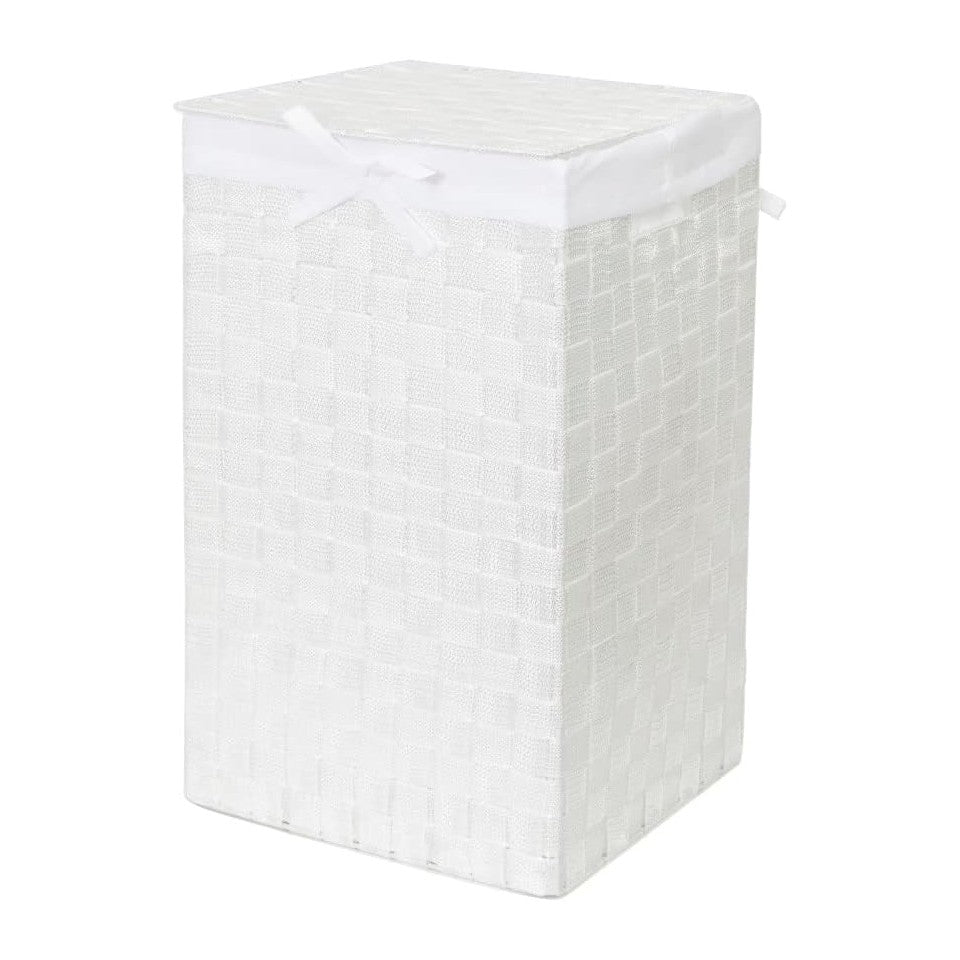 Compactor Square Laundry Basket with Lid, Woven Washing Hamper for Storing Cl...