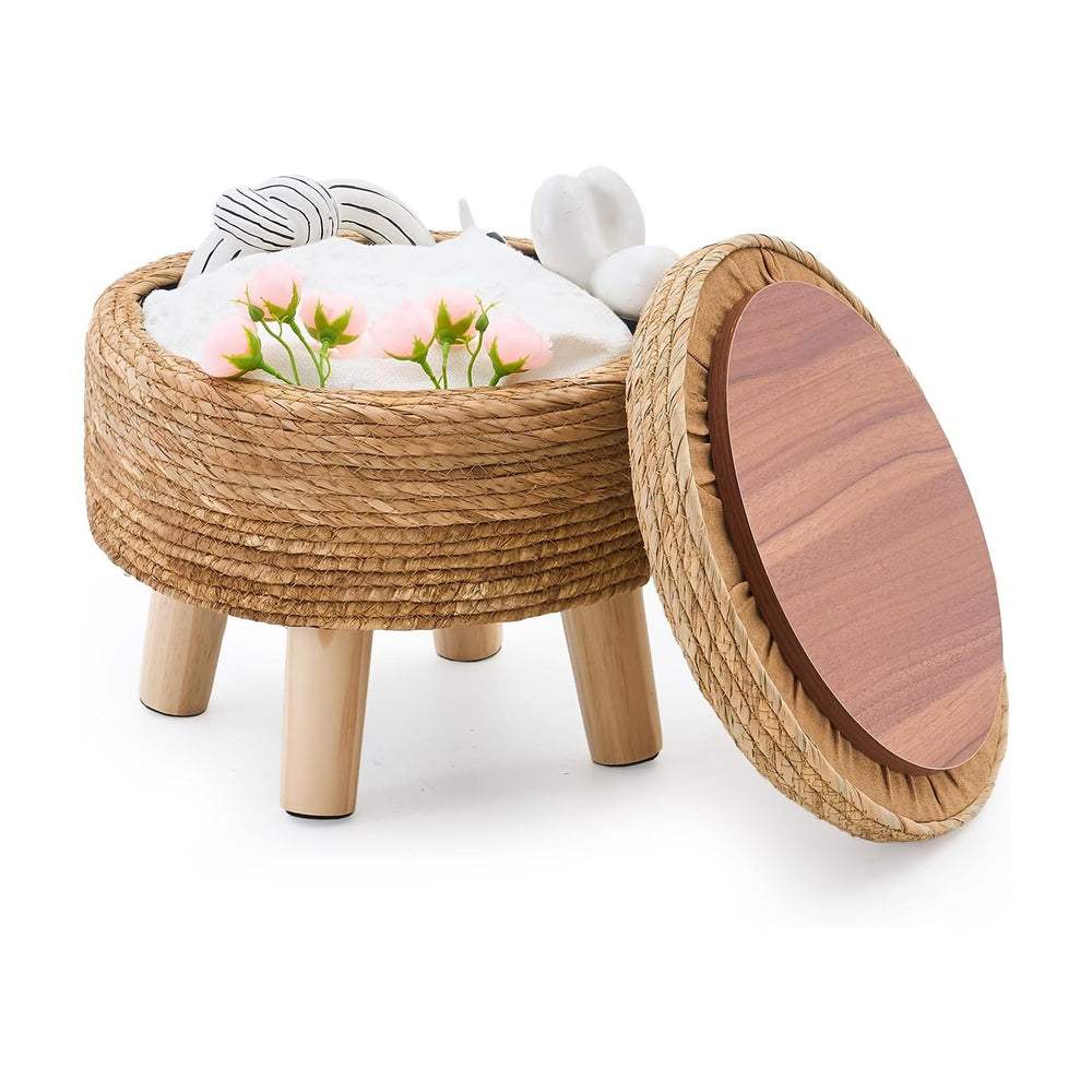 Cpintltr Storage Ottoman Poufs Handwoven Foot Stool