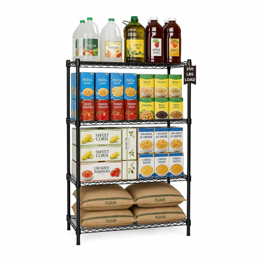 Displays By Jack 4 Tier Wire Shelving Unit Storage Rack, Metal Heavy Duty Uti...
