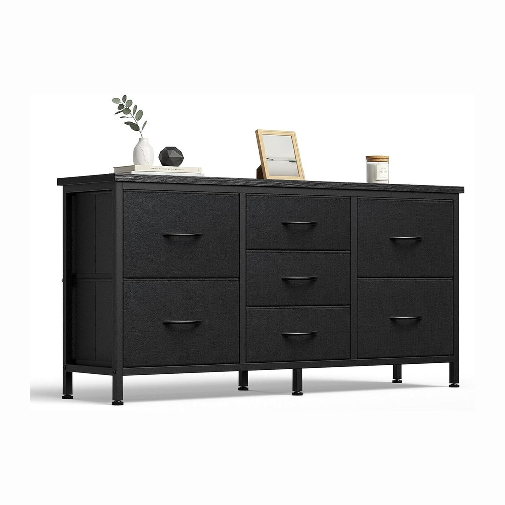 DUMOS 7 Drawer Fabric Dresser, Clothes Organizer Storage Tower for Bedroom