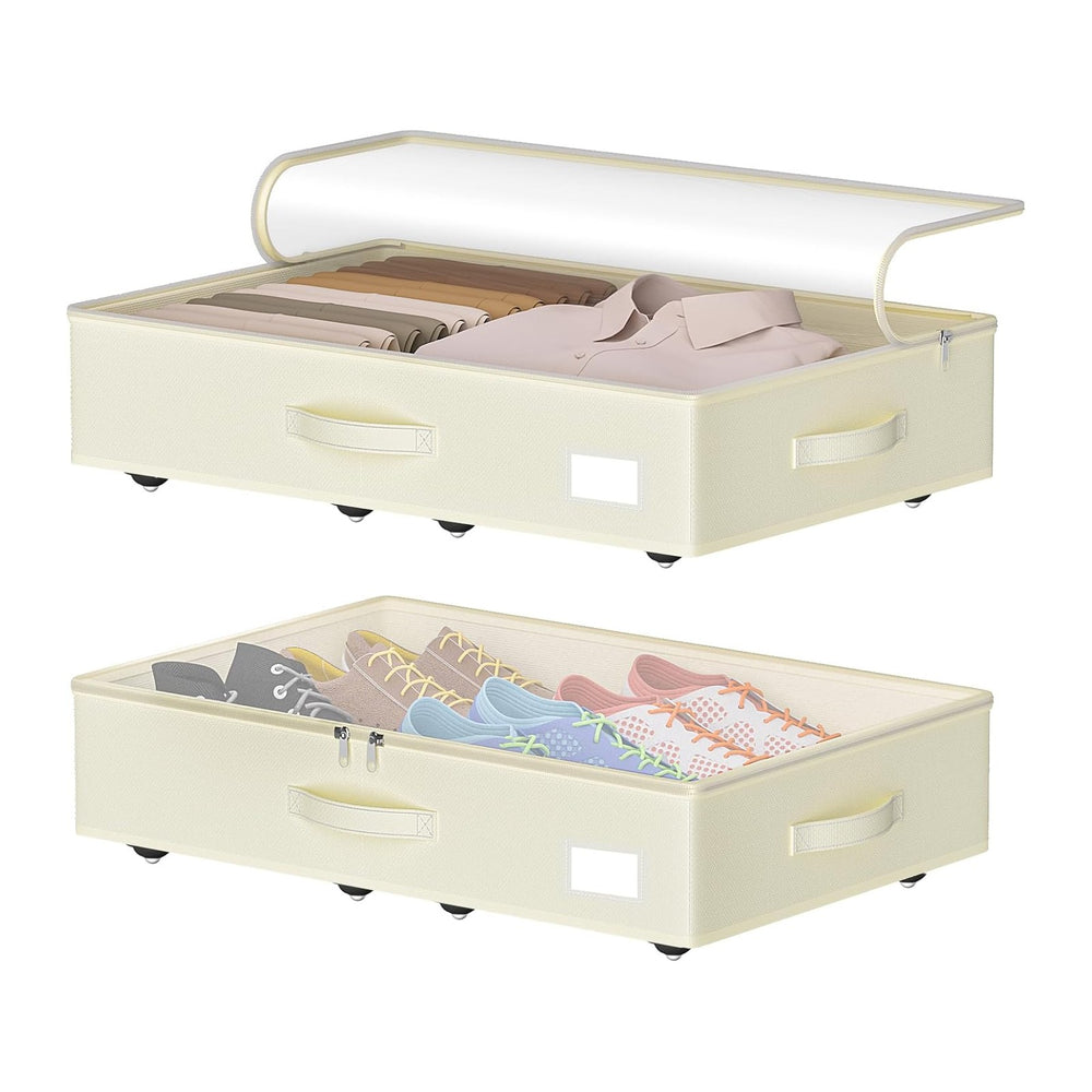 EE-RoomWorld Under Bed Storage with Wheels, No Assemble Required 5.5 inches h...