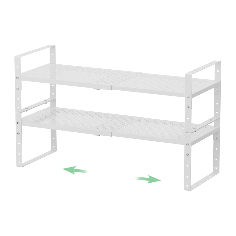 Expandable Metal Shoe Rack, Adjustable Space-Saving, Heavy-Duty Shoe Rack wit...