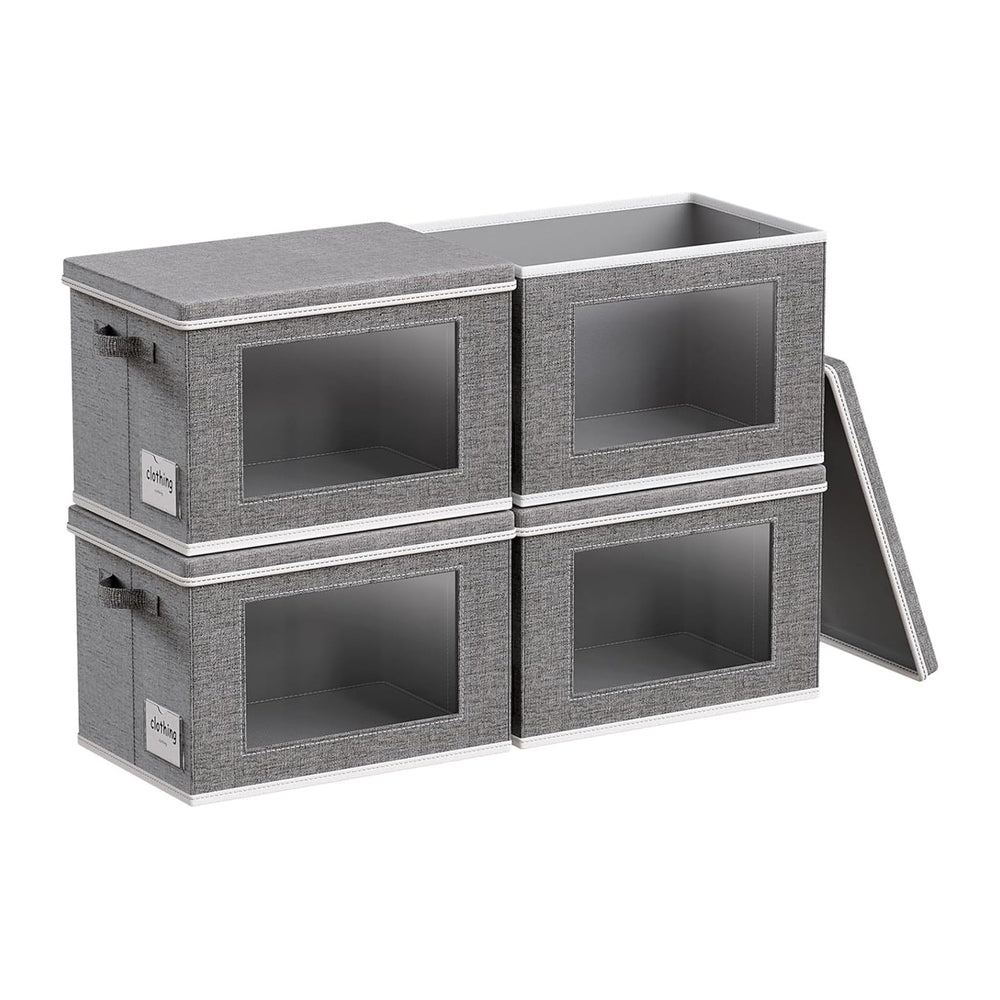 Fabric Storage Bins with Lids, Foldable Decorative Storage Box