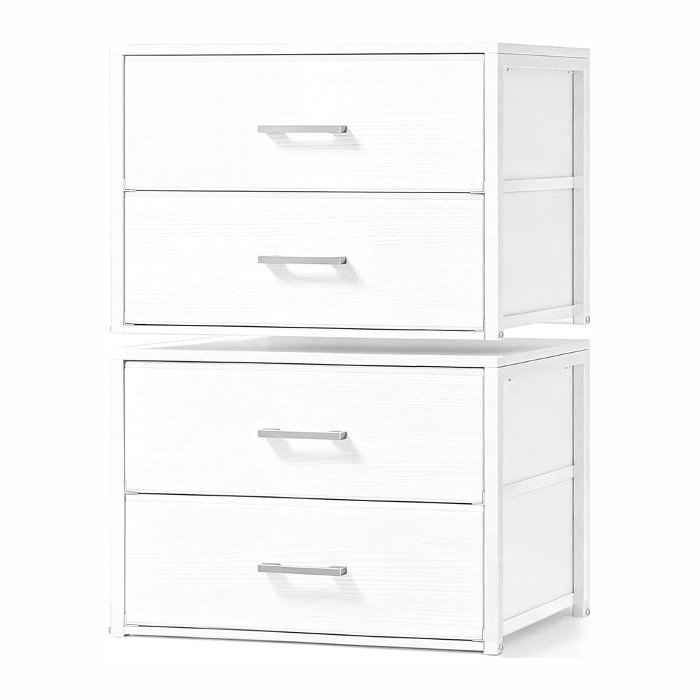 Fixwal Closet Drawers for Clothes, 2 Pack, 4 Drawers Stackable, 21.2" Wide