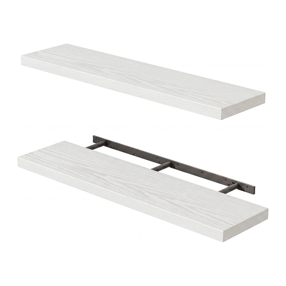 Fixwal Floating Wall Shelves for Decor (White, Set of 2, 35.4Inch)