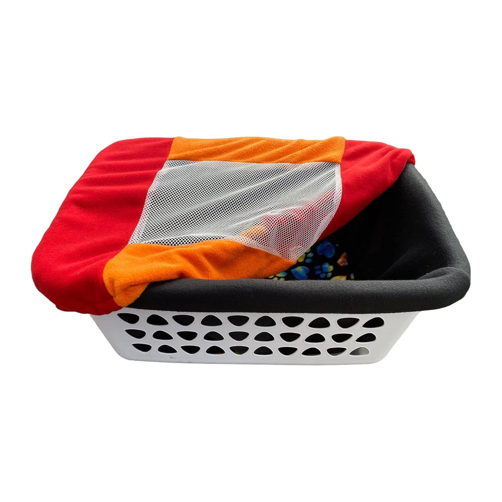 Fleece Laundry Basket Liner and Lid Set for Puppy Whelping, Small Animal Tran...