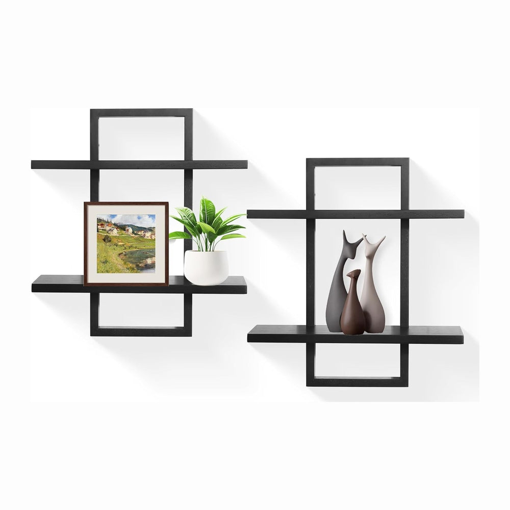 Floating Shelves for Wall,Decorative Wall Shelves Black,Plants Shelf Framed