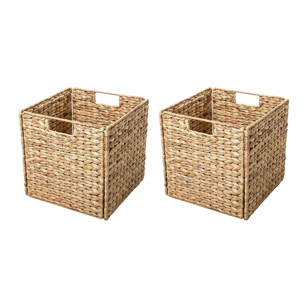 Foldable Hyacinth Storage Basket with Iron Wire Frame By Trademark Innovation...
