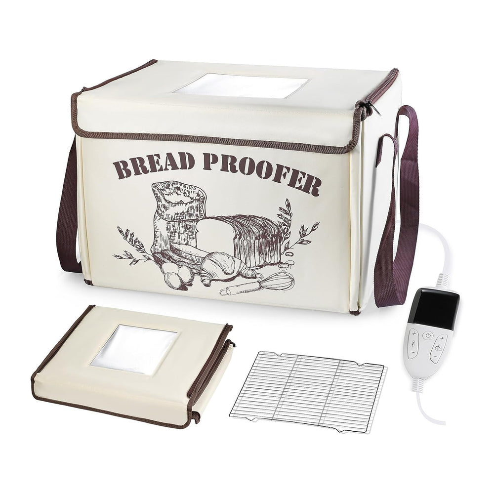 Folding Fabric Bread Proofing Box, Adjustable Dough Proofer with Metal Rack