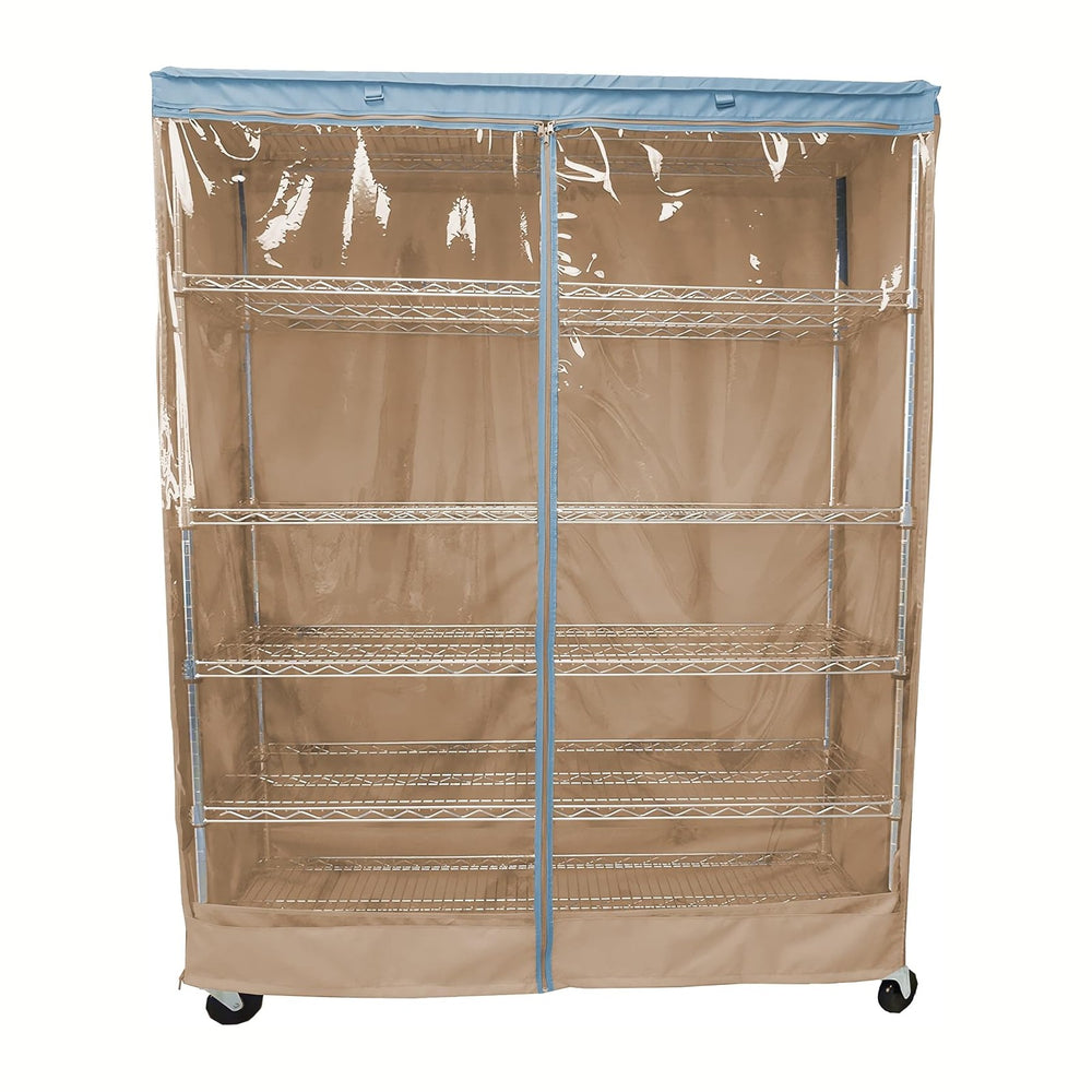 Formosa Covers Premium Clear Front Wire Shelf Cover Beige Khaki Blue - Heavy-...