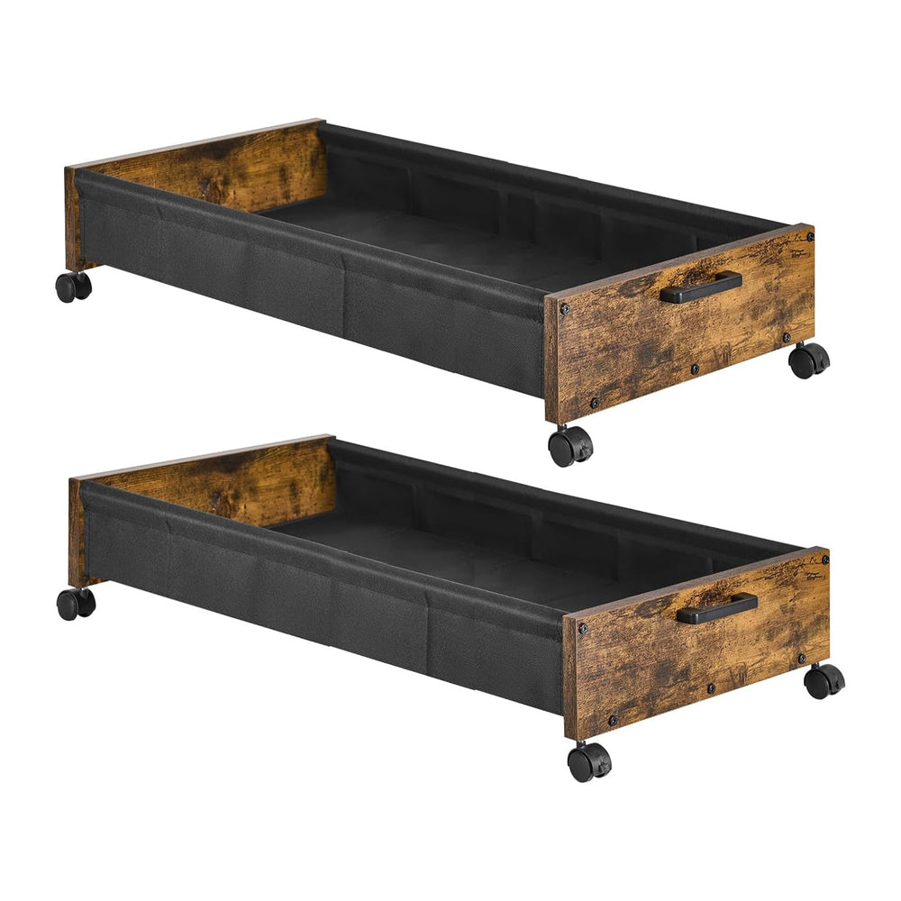 FOUCSSOMEI Under Bed Storage with Wheels, Wooden Under Bed Drawers On Wheels,...
