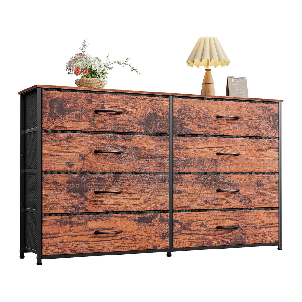Furnulem Long Dresser for Bedroom, TV Stand for 55'', 8 Drawer Dorm D...