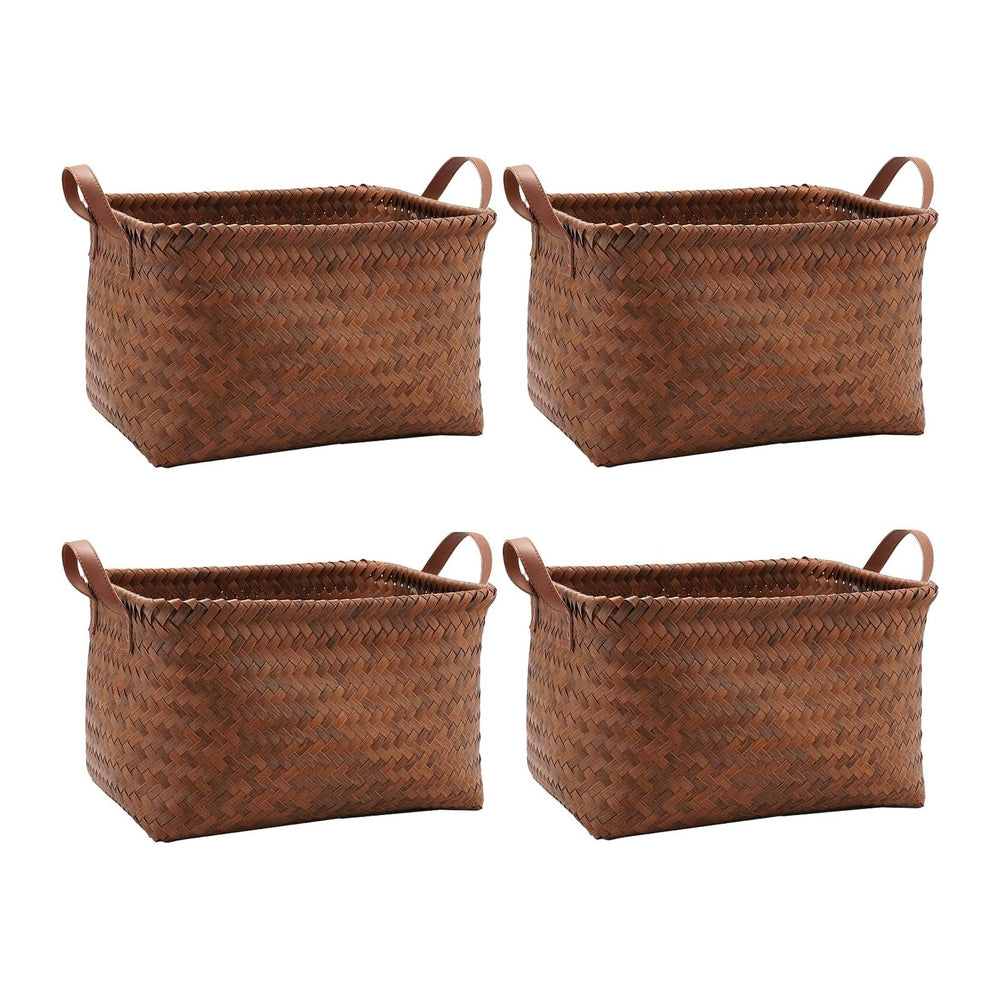GIB Wicker Woven Storage Baskets for Organizing Blankets Laundry Shelves