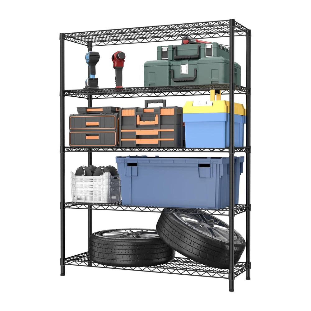 Golpart 5Tier Adjustable Storage Shelves Metal Wire Shelving Standing Shelf