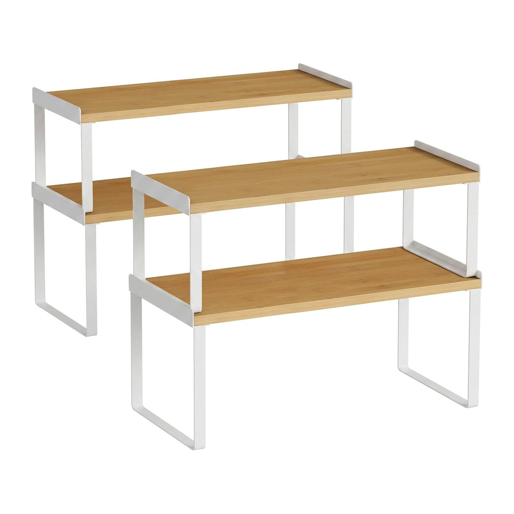 Goozii 4 Pack Stackable Cabinet Shelves Organizer, Shelf Rack with Anti-Fall ...