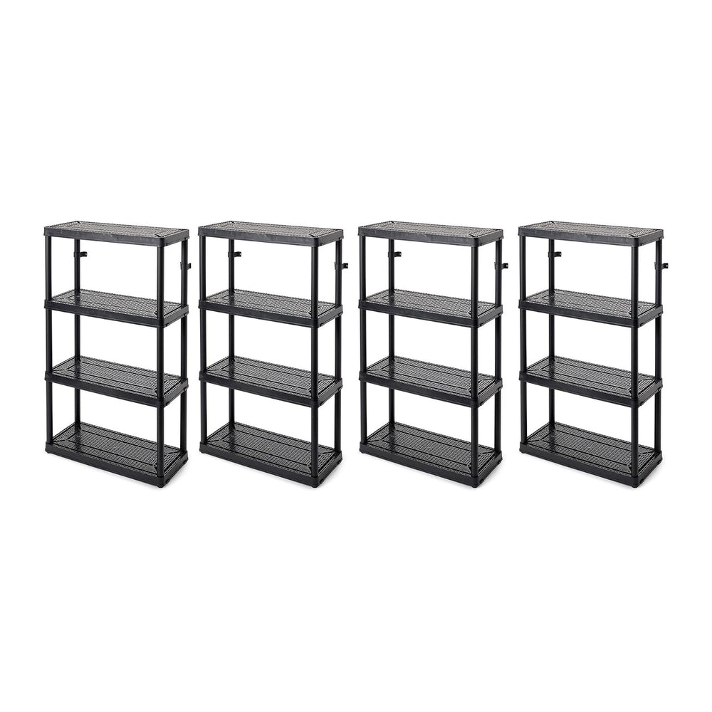 Gracious Living 4 Shelf Fixed Height Medium Duty Storage Unit 14 x 32 x 54.5 ...