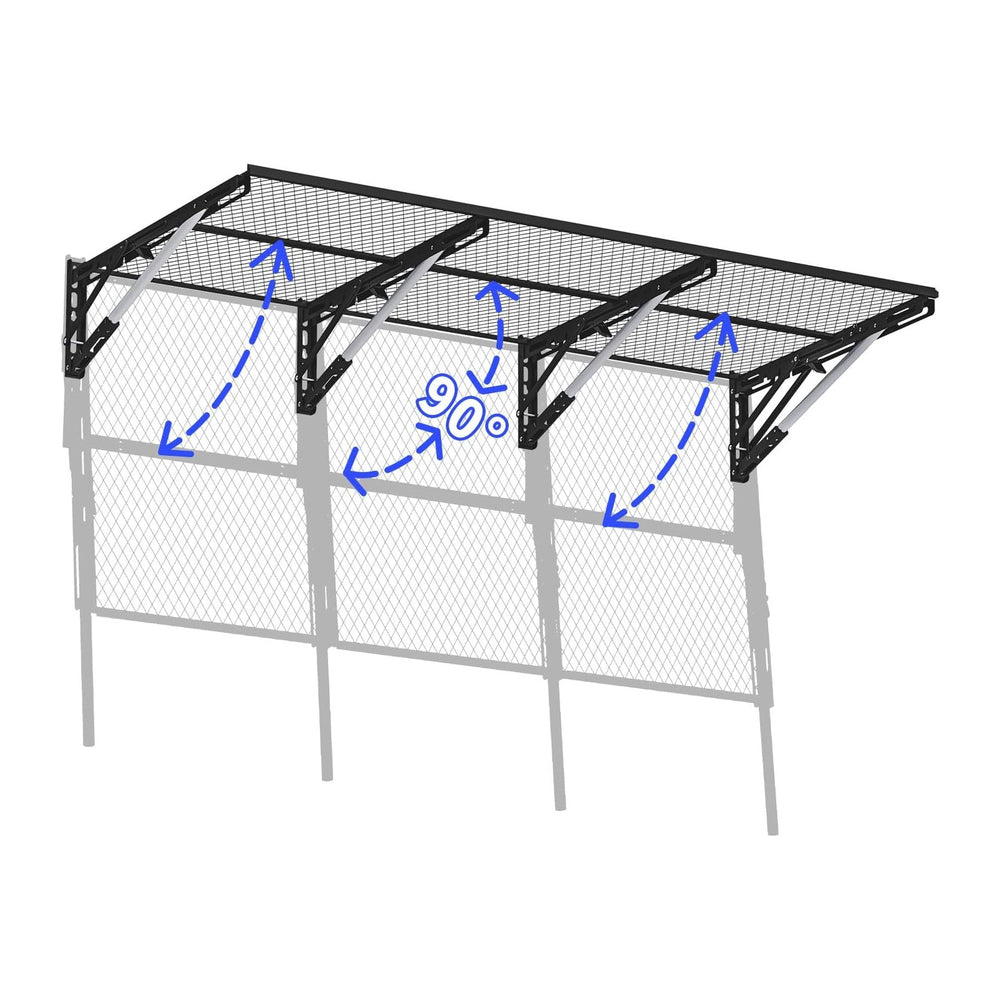 Heavy Duty Foldable Garage Storage Shelves Wall Mounted Metal Rack Unit Organ...