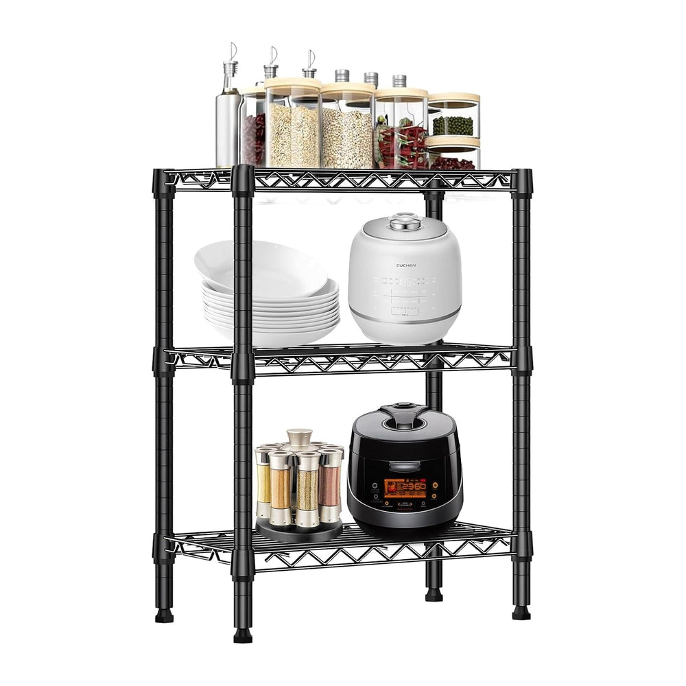 Heavy Duty Stainless Steel Kitchen Storage Rack, Adjustable Shelf Organizer w...