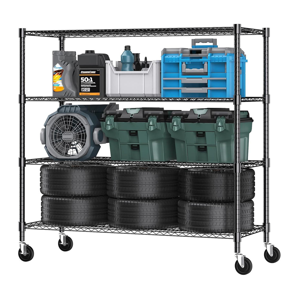 Himimi 72" H Storage Shelves 4 Tier Metal Shelving Adjustable Wire Shelf