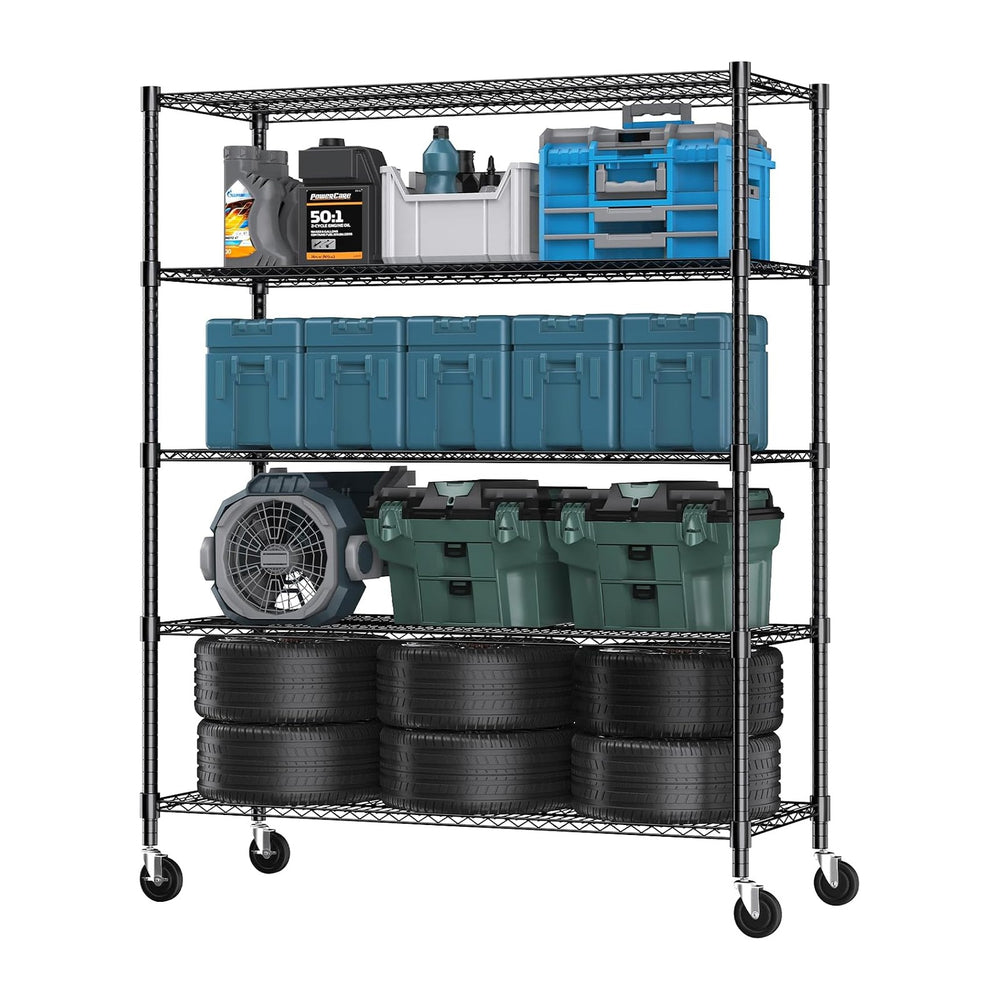 Himimi 82" H Storage Shelves 5 Tier Metal Shelving Adjustable Wire Shelf