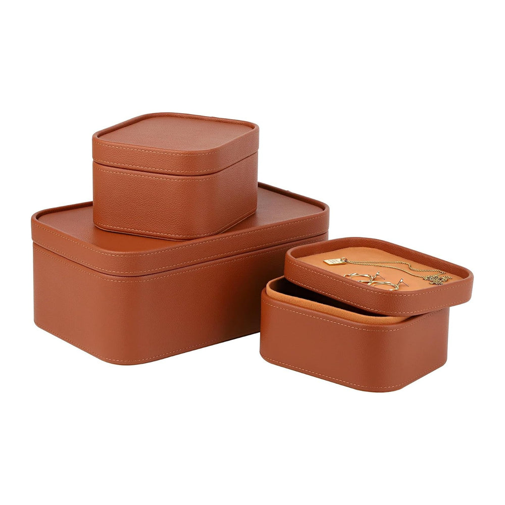 HofferRuffer Faux Leather Decorative Storage Boxes, Dust proof Storage Shelf ...
