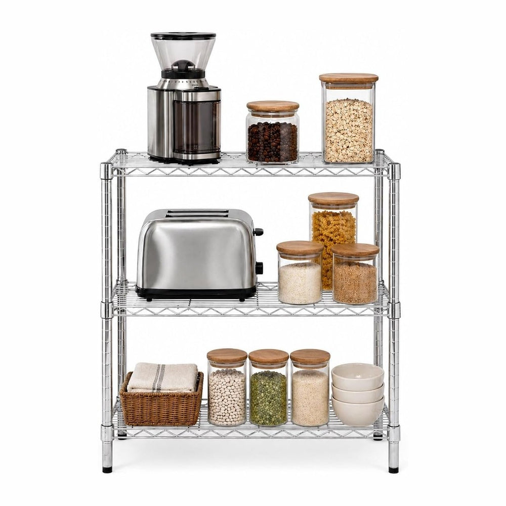 Honey-Can-Do 3-Tier Heavy-Duty Adjustable Shelf Storage Unit With 200-lb Capa...