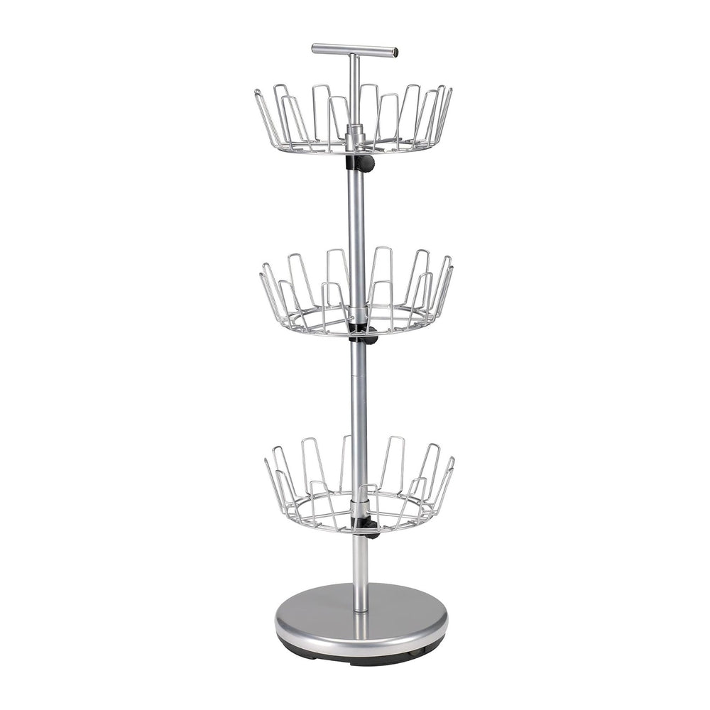 Household Essentials 3-Tier Shoe Storage Tree, Silver