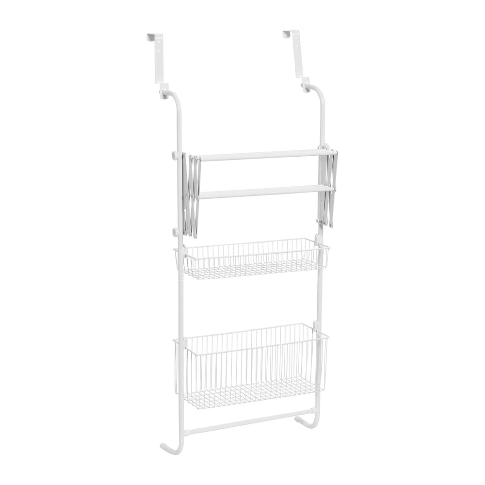 Household Essentials Metal Over the Door Drying Storage Rack, White