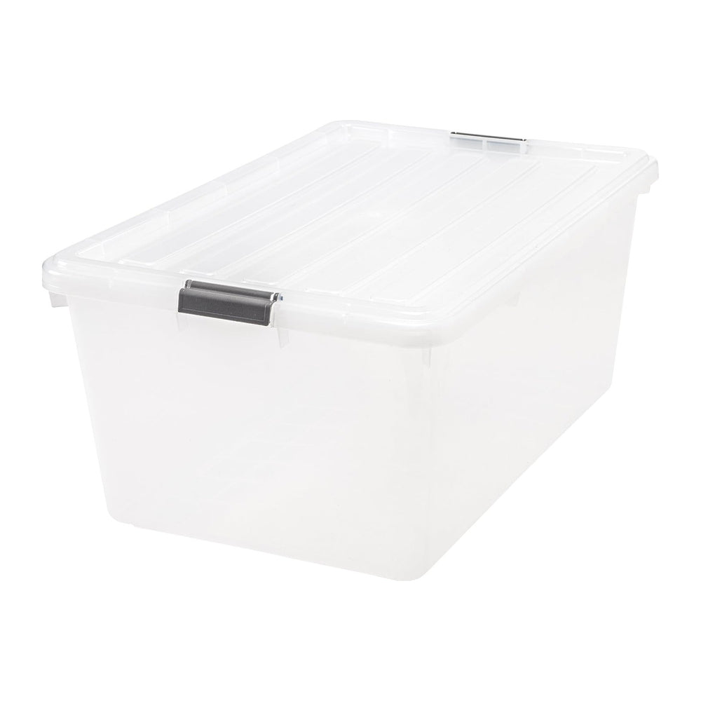 IRIS USA 68 Qt Stackable Storage Bins with Lids, Clear