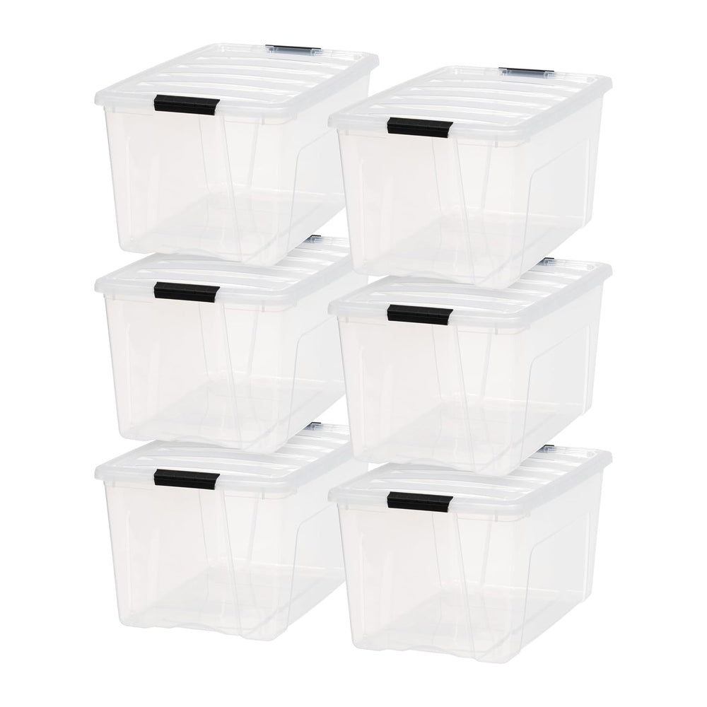IRIS USA 72 Qt Stackable Plastic Storage Bins