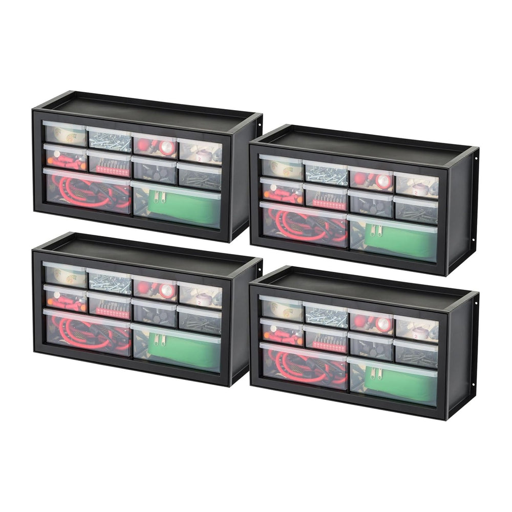IRIS USA Small Plastic Storage Drawers, 10-Drawer - 4 Pack, Stackable Teacher...