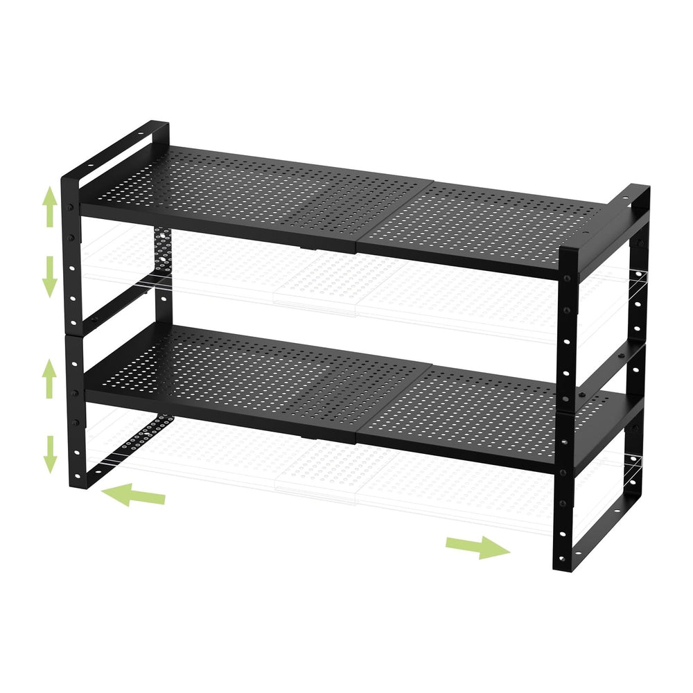 Jojocross Expandable Stackable Aadjustable Shoe Rack Pantry Shelf for Kitchen...