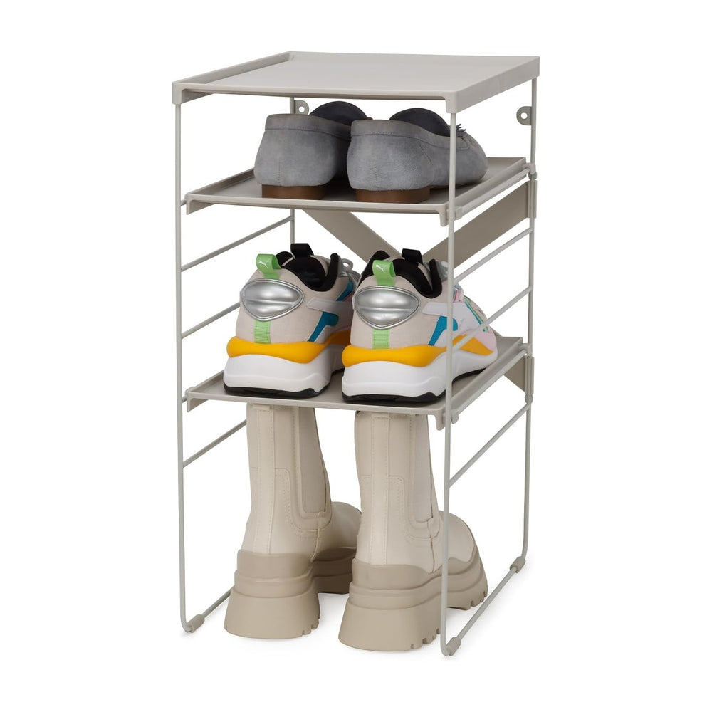 Joseph Joseph Level Adjustable Tier Shoe Rack Organizer, Durable Shelves and ...